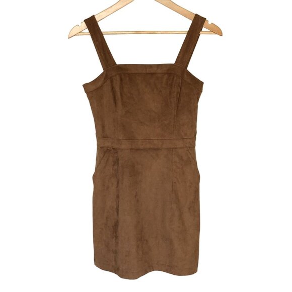 Abercrombie & Fitch | Faux Suede Pinafore Mini Dress Womens XS Fall Preppy - Picture 2 of 10